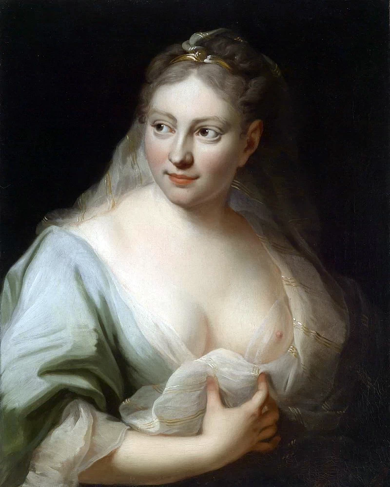 Ritratto di una dama in un abito antico